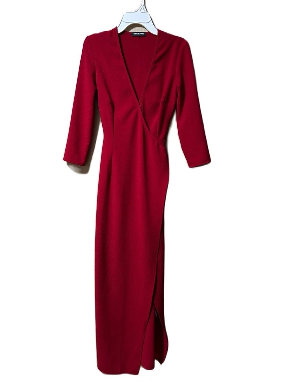 American Apparel - Elegant Burgundy Wrap Maxi Dress